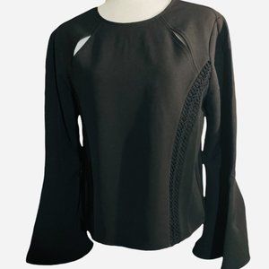 Catherine Malandrino Black Long Sleeve Bell Sleeve Blouse